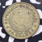 1897 Dominican Republic 10 Centavos Lot f3001 Silver 