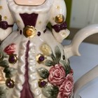 Ceramic Teapot   Coffee Pot Set With Lid - 3d Embossed Rose Design Ladies Dress