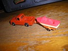 Very Nice Set Vintage Midgetoy Pickup Truck Trailer And Boat Free Shipping