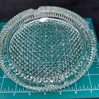 Vtg Lg Lead Crystal 4 Slot Ashtray Cigars Round Diamond Cut Heavy Glass