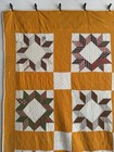 Antique 1880s Cheddar Calico Patchwork Quilt 82    X 73    Hand Stitch As Is Vintage