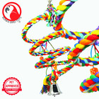 Bonka Bird Toys 1961 Large Rope Coil Charm Swing Boing Perch Swivel Parrot Cage