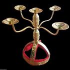   Egyptian Belly Dance Shemadan 5 Candle Holder Candelabra Handmade Brass Gold