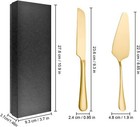 Wedding Cake Knife And Server Set  Gold Stainless Steel Cake Pie Serving Set Gif
