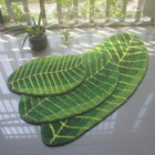 Green Leaf Plant Bath Mat Non-slip Absorbent Shower Floor Bathroom Runner Rug