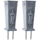 Cemetery Flowers Vase With Spike - Memorial Grave Holder For Headstone  Lawn Dec