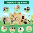 Dinosaur Toddler Busy Board Dino Montessory Toys For Baby Wooden Led Light Shelf