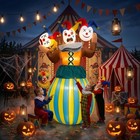 8ft Giant Halloween Inflatable Scary Jester 3 Headed Clown Flashing Led Carnival