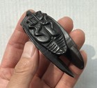 Ebony Wood Carved Cicada Pendant Statue Collection Hand Toy Decor