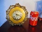 Vintage Gold Ormolu Roses Clock-electric