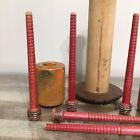 Mixed Lot Of 9 Antique   Vintage Wooden Industrial Textile Spools Bobbins Sewing