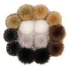14pcs Faux Fur Pom Poms For Knitting Hats Fluffy Ball Keychain Bag Scarves Craft
