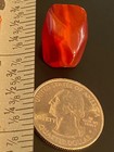 Vtg Antique Cherry Amber Bakelite Swirl Bead Pendant Red Orange Art Deco 3 4   