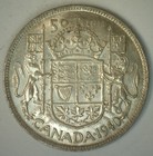 1940 Canada Silver 50 Cents Coin Au 50c Canadian Half Dollar Almost Uncirculated