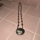 Estee Lauder Moonsilver Solid Perfume Locket Pendant Necklace Vintage