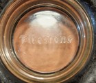 Vintage Firestone Transport 100 Truck Tire Ashtray Clear Embossed Glass Sign Pc