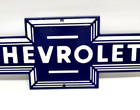 Chevrolet Chevy Bow Tie - Vintage Porcelain Sign - Dealership Service Station