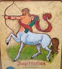 Zodiac Wall Art - Sagittarius - Vintage Astrology Print In Wooden Frame