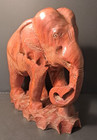 Vintage Large And Heavy Hand Carved Wooden Elephant Statue Solid Wood 10  