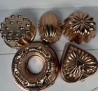 Vintage Set Of 5 Decorative Copper Jello Cake Molds 2 1 2 To 4 Cup Kitchen Decor