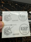 2pcs Headstock Vinyl Uv Transfer Decal Sticker Silver For Esp Custom Guitar Bass