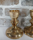 Lot Of 2 Vintage Brass Candle Holder Candlestick Holders 5  Tall Mcm Retro