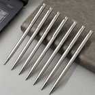 5 Pack Silver Stainless Steel Ballpoint Pen 1mm Medium Point Smooth Twist Ink