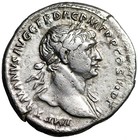 Trajan Ar Denarius  trajan Senior  pater  Seated  Rome Good Very Fine