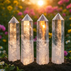 2025new 1pc Clear Quartz Tower Point Crystal White Crystal Obelisk Healing Gifts