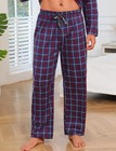 Mens Flannel Pajama Pants 100  Cotton Lounge Bottoms Plaid Pjs