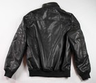 Hawke Mens Faux Leather Bomber Jacket M Zip Front Mock Sherpa Collar Black New
