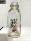 Vintage Pint  Milk Bottle - Hoffman s Golden Guernsey   Has 3 Sports Figures