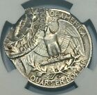 1963-d Washington Silver Quarter Double Struck Ngc Ms62 Mint Error Coin