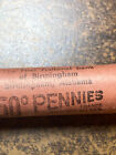 1964  p    bu  Original Bank Wrapped Lincoln Memorial Cent Penny Roll  50 Coins