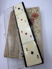 Vintage 1940s Plastic Matchbox Set Playing Cards 4 Aces All Suits In Box