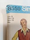 Simplicity 8559 Vest Pants Slacks Jeans Sewing Pattern Mens 34 Vtg 60 s Disco
