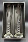Cristal D   arques Millennium 2000 Crystal Champagne Flutes  Original Box Retro