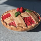 Cherry Pie Covered Baking Dish With Lid Vintage Made In Portugal 