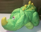 Fisher Price Puffalump Dino Roars Green Triceratops Dinosaur Plush Vintage 1992