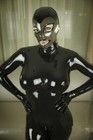 442 Black Women s Latex Rubber Full Body Zentai Catsuit Fetish 3d Breast Toes