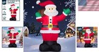 Giant 6 Ft Christmas Inflatable Santa With Swirling Led Lights For Holiday Cheer