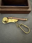 Brass copperbosun Whistle With Chain Wooden Box Maritime Nautical