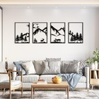  4 Pack Metal Wall Art  Mountain Iron Wall Sculpture  Art Wall D  cor For Black