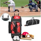 Large Catcher Gear Bag With Wheels - Rolling Baseball Tactical Style For 4 Bats 