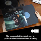 25pcs Vinyl Record Inner Sleeves  Black Kraft Paper Record Sleeve With Poly Line