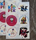 Vintage 1990   s Kid Pix Stickers 5 Full Sheets Y2k Nostalgia