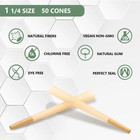 Pre Rolled Cones 1 1 4 Size 50 Pack  Natural Unbleached Rolling Papers With W-sh