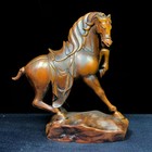Japanese Netsuke Collectible Old Vintage Boxwood Zodiac Horse Ornament Statue