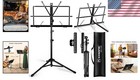 Folding Music Stand With Adjustable Height   Clip Holder - Perfect For Musicians