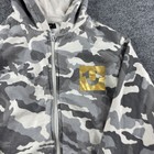 True Religion Hoodie Youth M Gray Camo Full Zip Sweatshirt Buddha Graphic Y2k